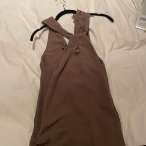 Taupe brown loose fitting halter neck top